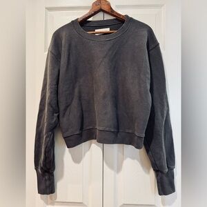Les Tien Cropped Sweatshirt – Washed Black – Size XS